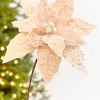 19" x 13.5" Taupe Poinsettia Stem