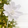 18" x 9.5" White Jewel Magnolia Stem