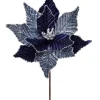 24” x 13" Winters Night Navy Poinsettia Stem
