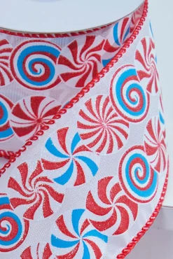 2.5" x 10 Yard Candy Swirl Wired Ribbon