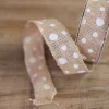 1.5” X 10 Yard Jute Polka-Dot Ribbon