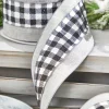 4” x 10 Yard Metallic Check Solid Edge Wired Ribbon