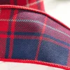 2.5” x 5 Yard Plaid Check Tafetta Ribbon - Red/Navy