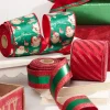 4" x 10 Yard Red Velvet with Red Glitter Stripe Ribbon