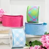 2.5" x 10 Yards Diagonal Blue Check Ribbon