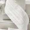 4" x 10 Yard White Chenille with Sequins Wired Ribbon
